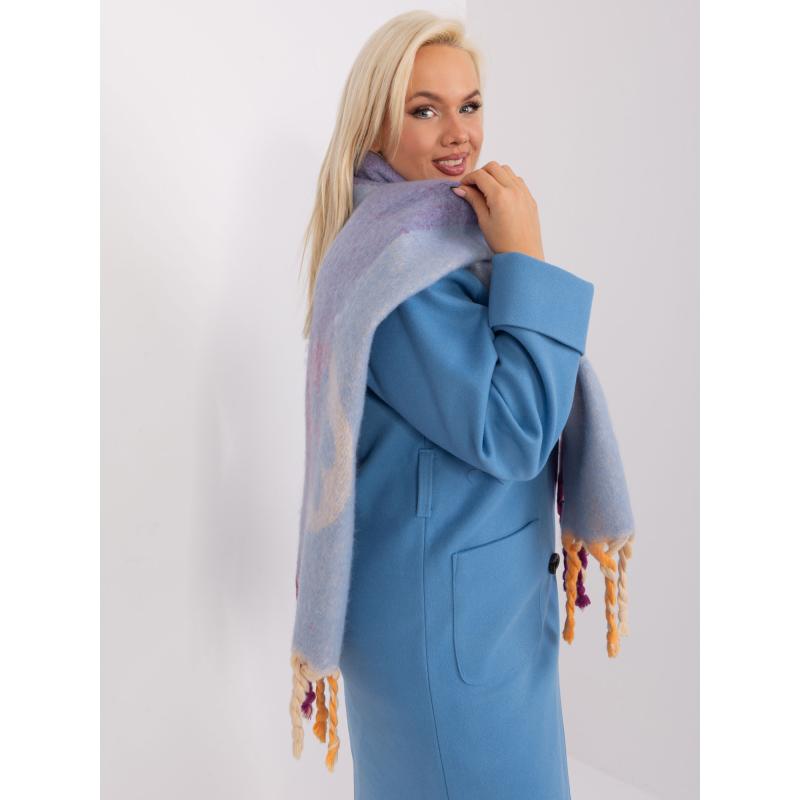 Dámská šála s třásněmi DAN světle modrá