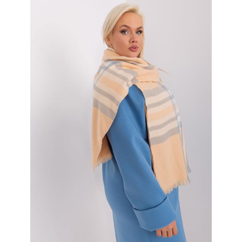 Női elegáns kockás sál FET barackszürke