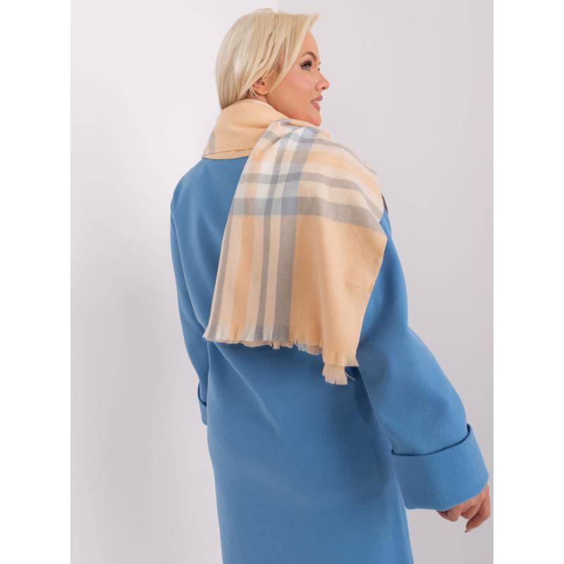 Női elegáns kockás sál FET barackszürke