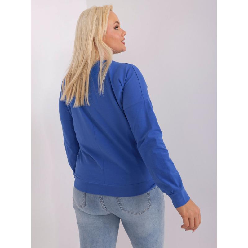 Női plus size blúz hosszú ujjakkal MEL sötétkék