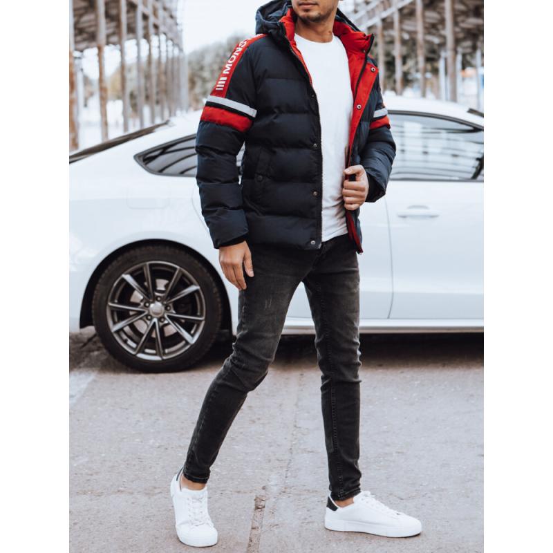 Férfi steppelt télikabát BELA sötétkék