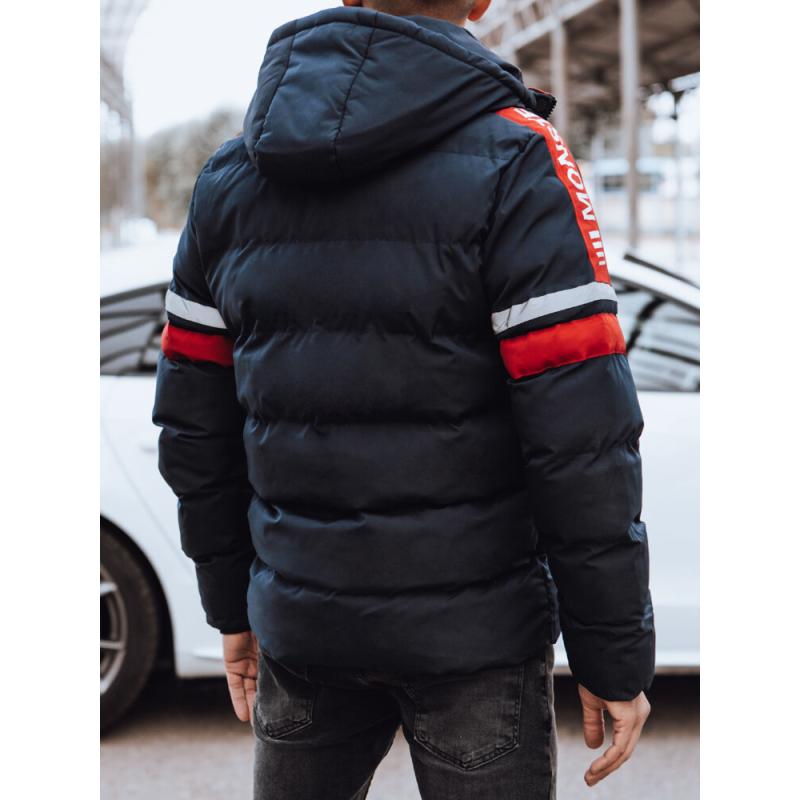 Férfi steppelt télikabát BELA sötétkék