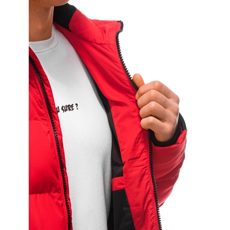 Pánská prošívaná zimní bunda V2 EM-JAHP-0101 červená 