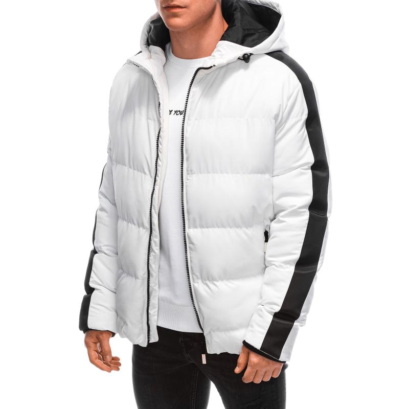Férfi steppelt télikabát V5 EM-JAHP-0101 fehér