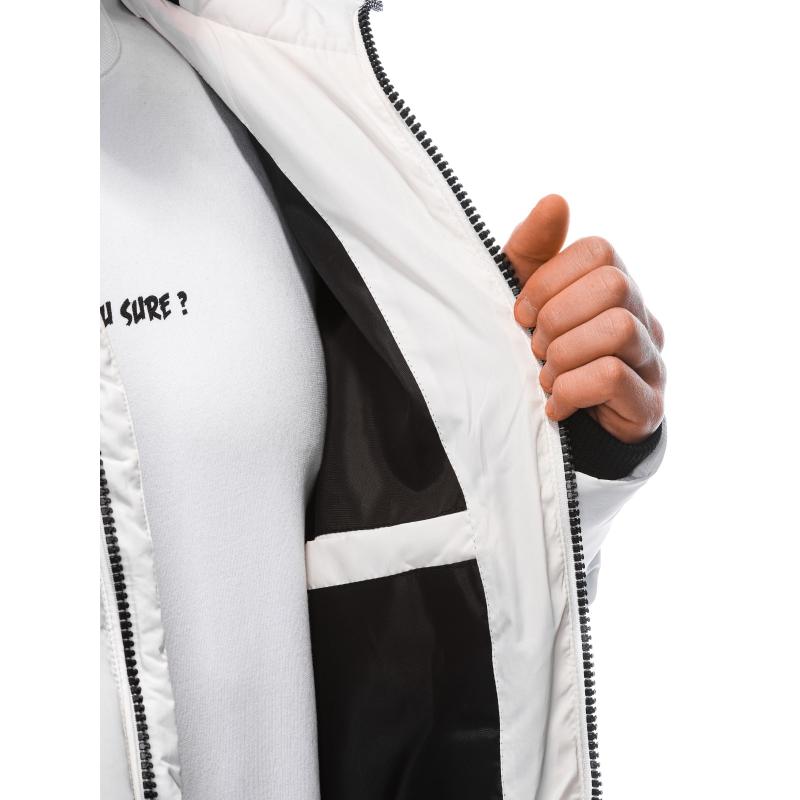 Férfi steppelt télikabát V5 EM-JAHP-0101 fehér