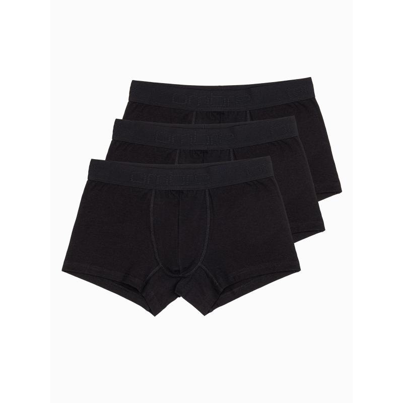 Pánske bavlnené boxerky s logom 3-pack V1 OM-UNBO-0105 čierna