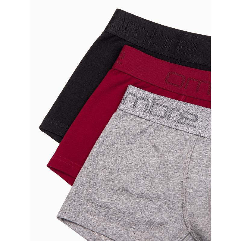 Pánské bavlněné boxerky s logem 3-pack V3 OM-UNBO-0105 mix 