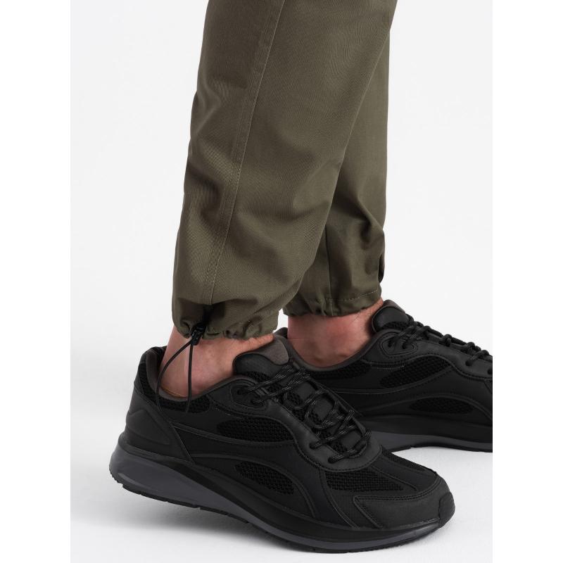 Pánské kalhoty s cargo kapsami V1 OM-PACG-0189 tmavě olivově zelené 