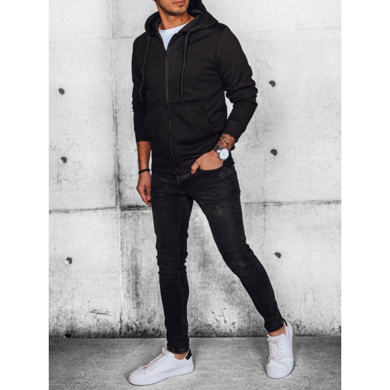 Pánska mikina s kapucňou na zips IMMA čierna