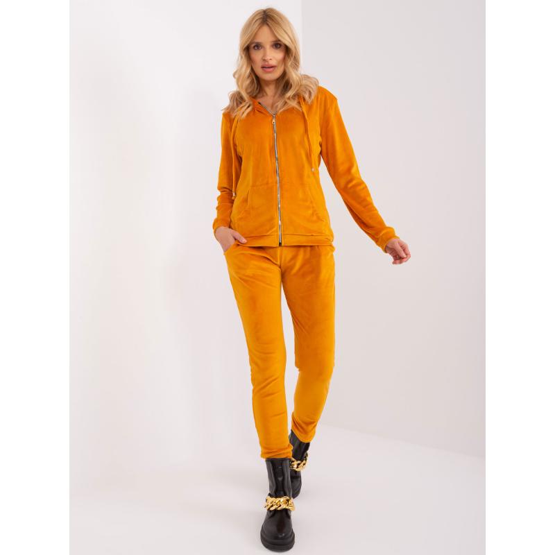 Női viszkóz bársony szett HIT sötétsárga