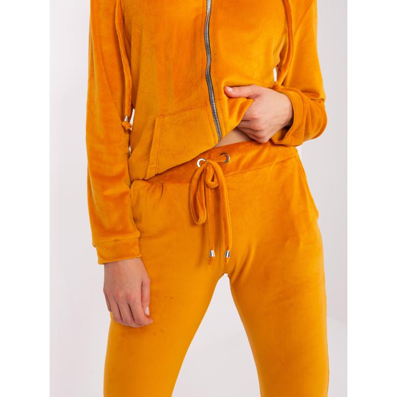 Női viszkóz bársony szett HIT sötétsárga