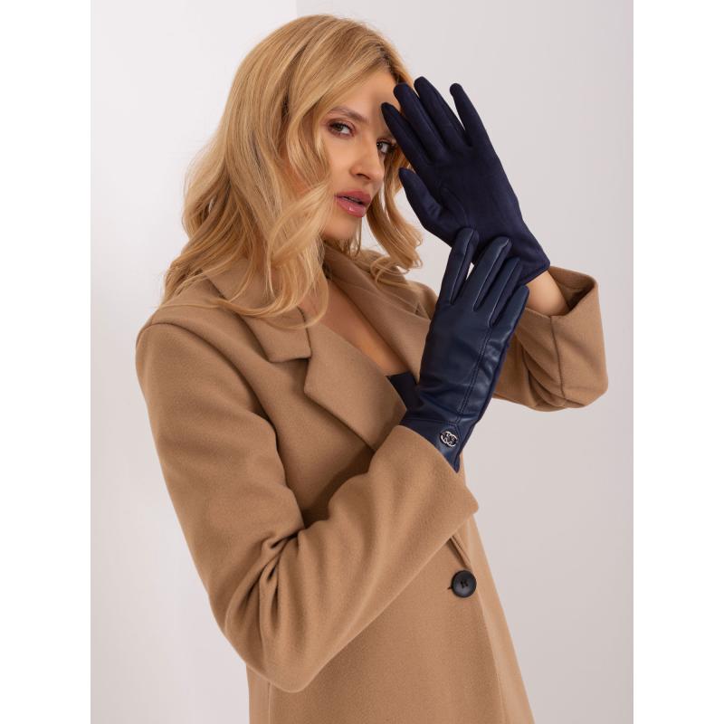 Női bőrkesztyű HIC tengerészkék