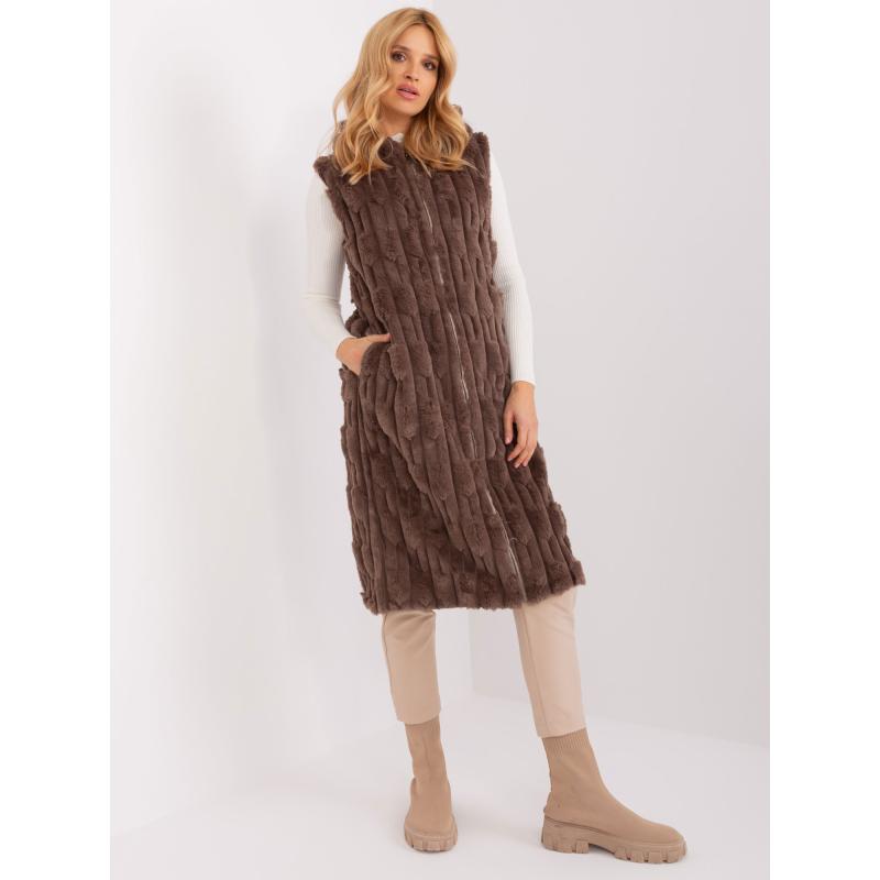 Dámská vesta se zipem HIM hnědá