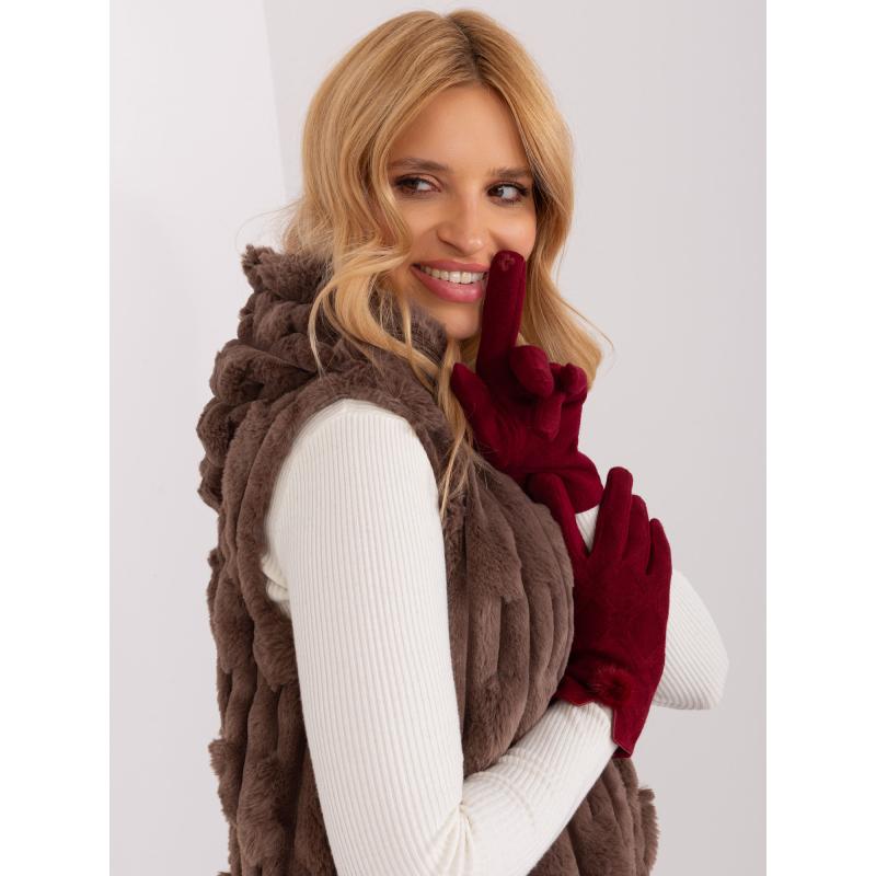 Női kivágott kesztyű MIS burgundi