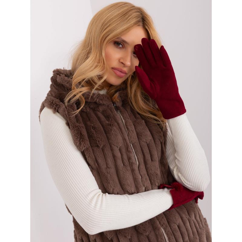 Női kivágott kesztyű MIS burgundi