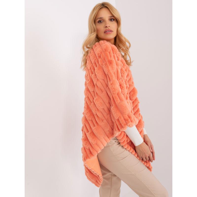 Dámské pončo z ekokůže oranžové  