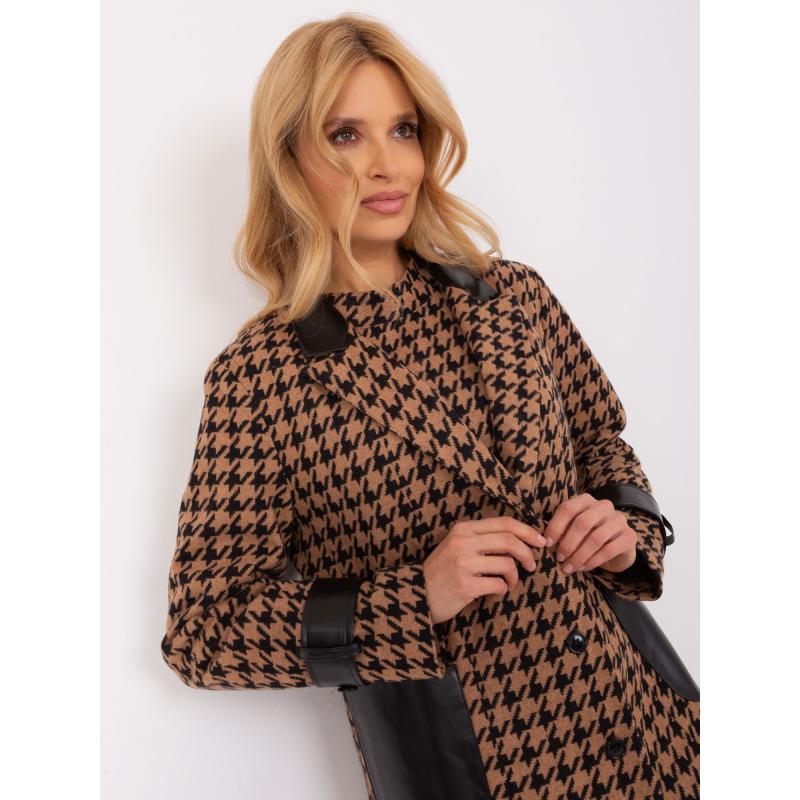 Dámská bunda s knoflíky MIO hnědo černá