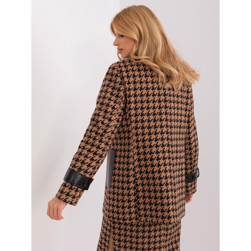 Dámská bunda s knoflíky MIO hnědo černá