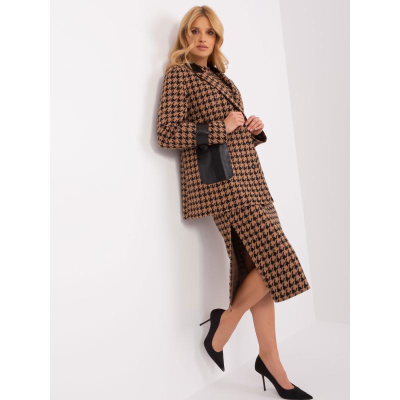 Dámská bunda s knoflíky MIO hnědo černá