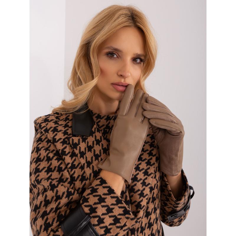 Női kesztyű GECA sötét bézs