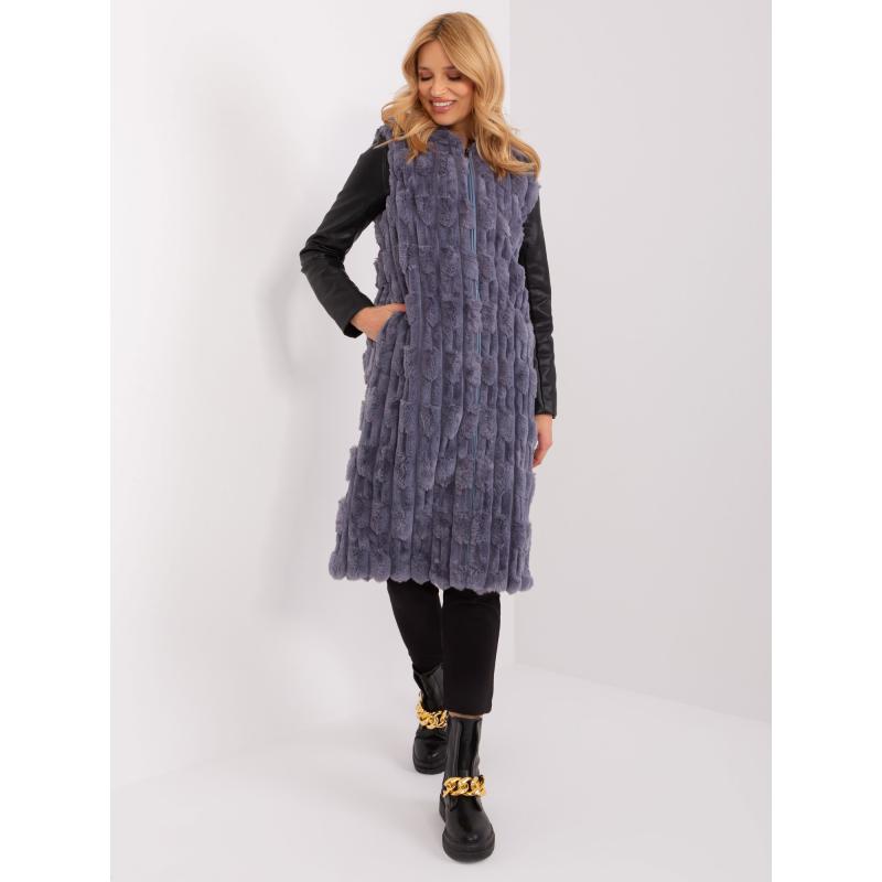 Dámská vesta z ekokůže GEKA šedá 