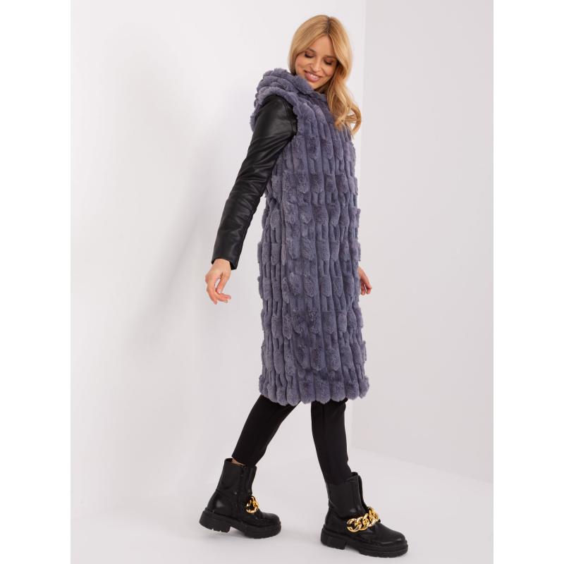 Dámská vesta z ekokůže GEKA šedá 