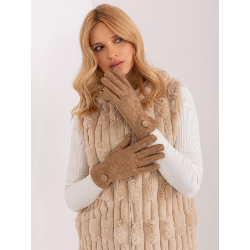 Női geometrikus kesztyű OVA barna