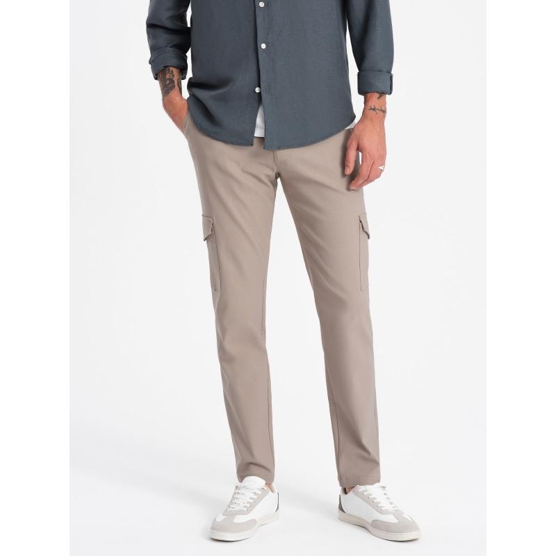 Pánské kalhoty z tkaniny REGULAR béžové 