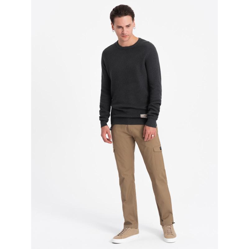 Férfi nadrág zsebekkel V2 OM-PACG-0189 barna OM-PACG-0189