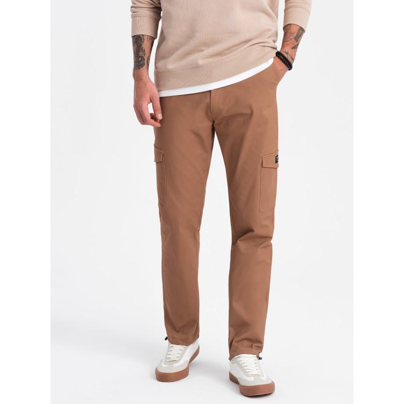 Férfi nadrág zsebekkel V3 OM-PACG-0189 világosbarna