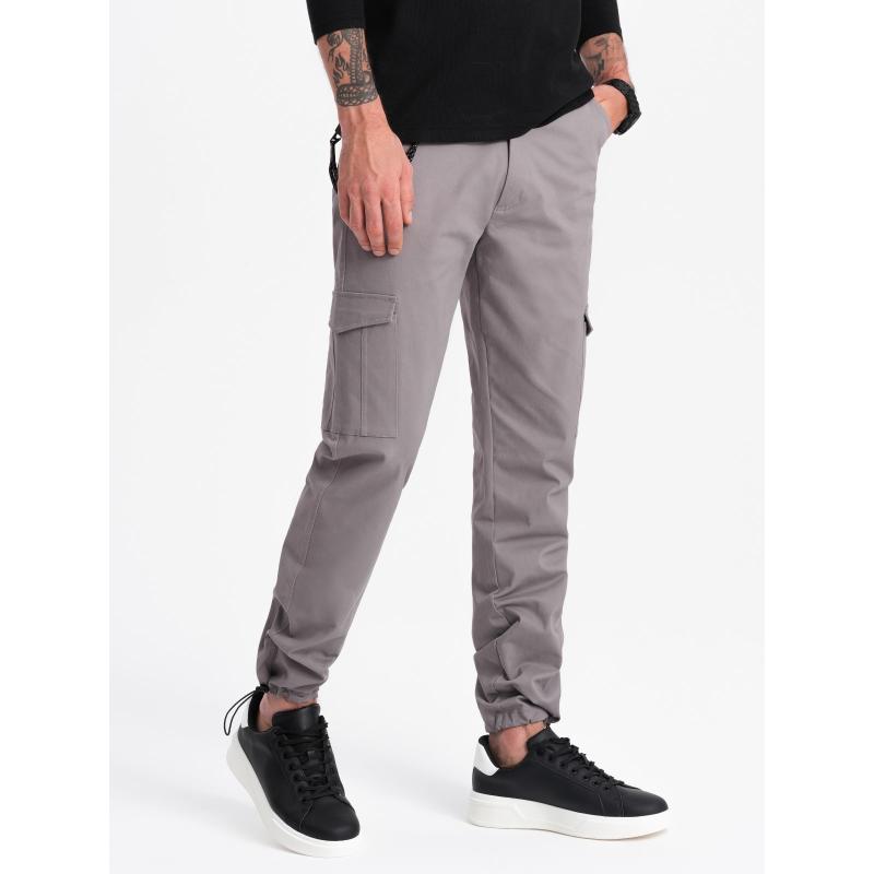 Pánske nohavice s vreckami V4 OM-PACG-0189 sivé