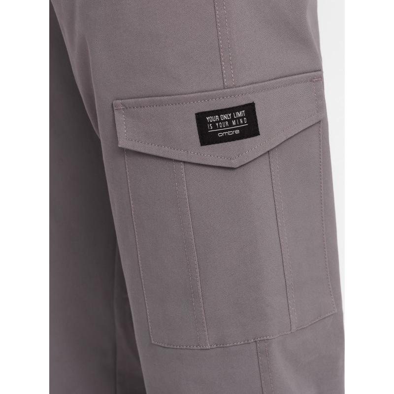 Pánske nohavice s vreckami V4 OM-PACG-0189 sivé