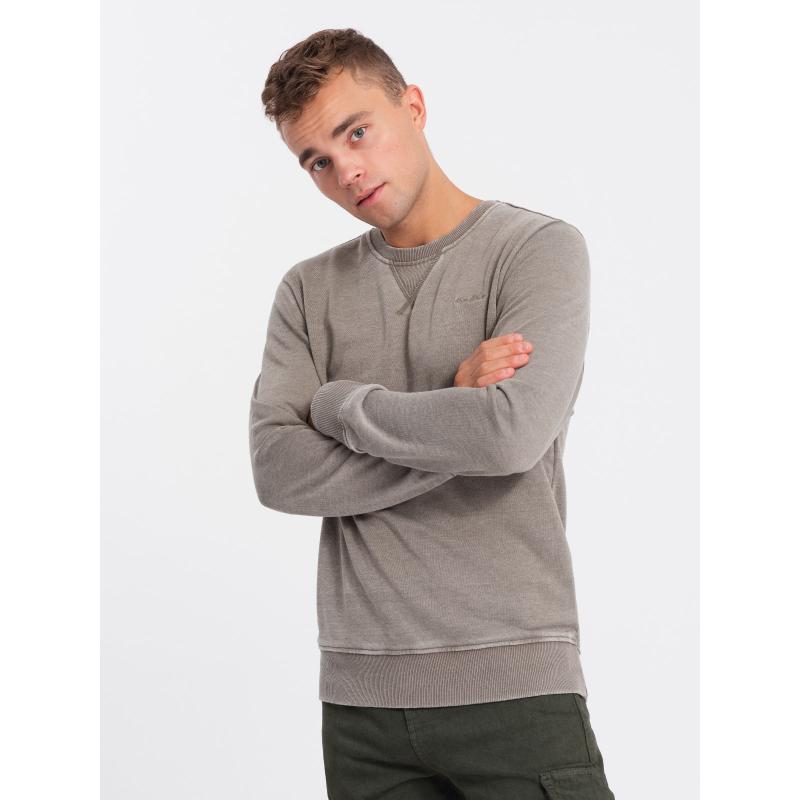 Férfi pulóver V2 OM-SSDS-0131 bézs színű