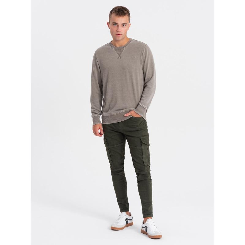 Férfi pulóver V2 OM-SSDS-0131 bézs színű