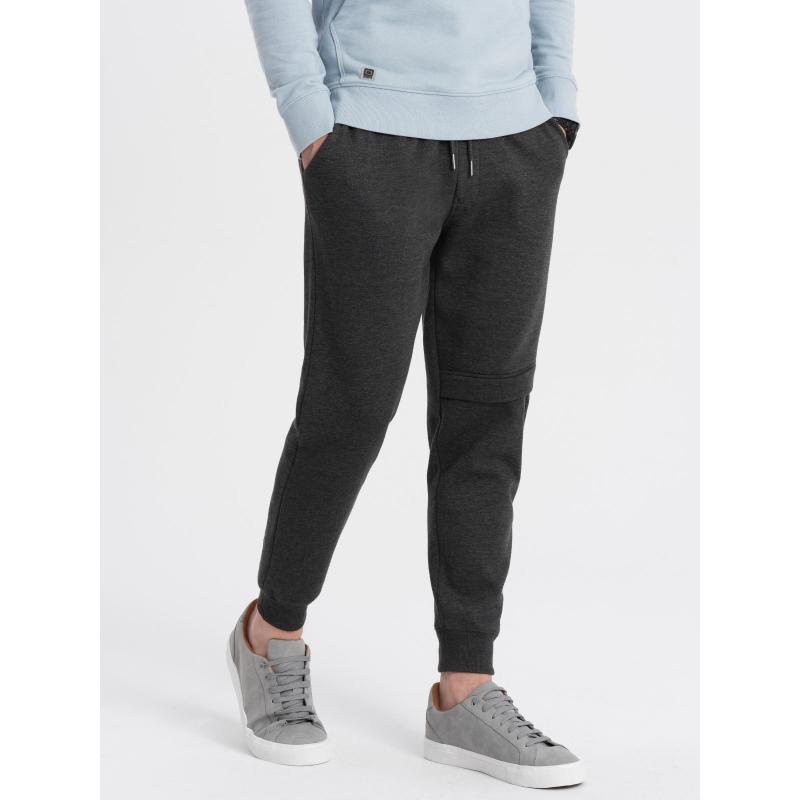 Pánské tepláky s prošíváním a zipem na nohavici V2 OM-PASK-0147 grafitové