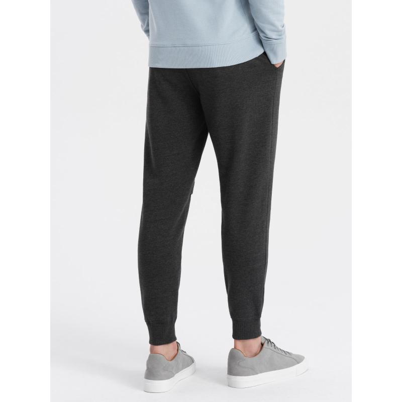 Pánské tepláky s prošíváním a zipem na nohavici V2 OM-PASK-0147 grafitové