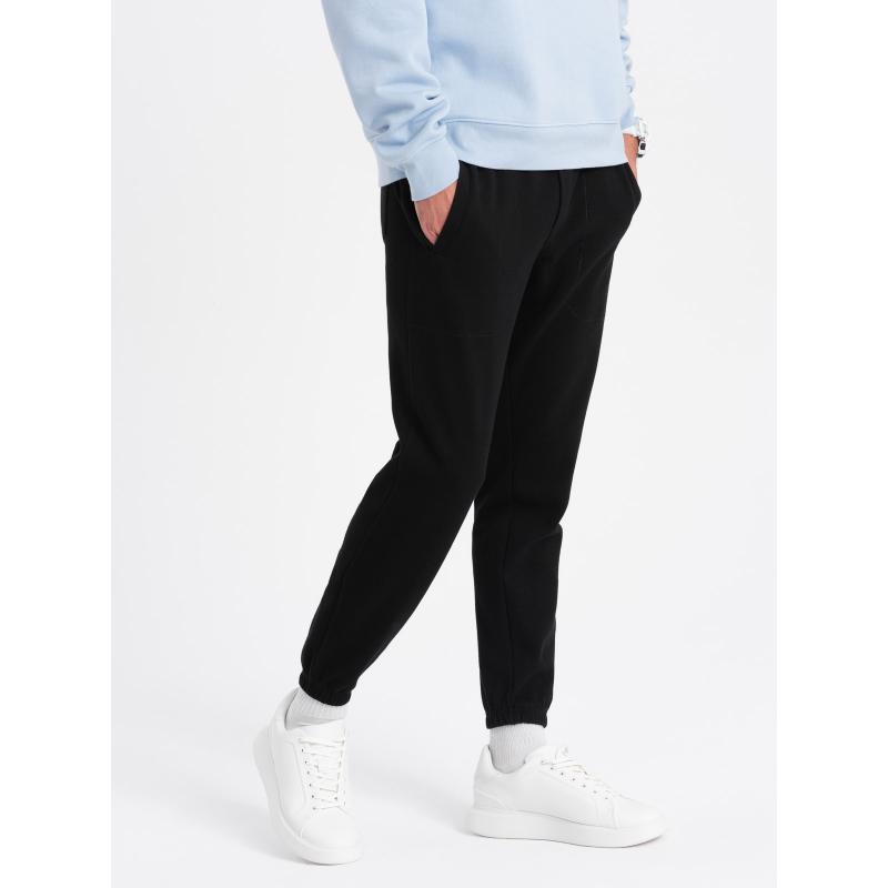 Pánské pletené tepláky V8 OM-PASK-0143 černé 