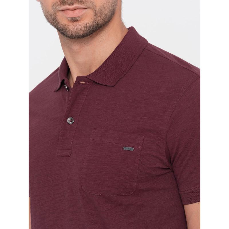 Férfi pólóing díszgombokkal V6 S1744 bordó bordó