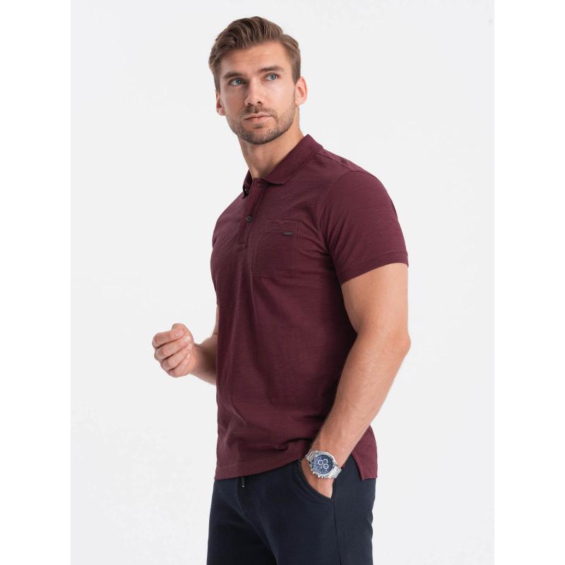 Férfi pólóing díszgombokkal V6 S1744 bordó bordó