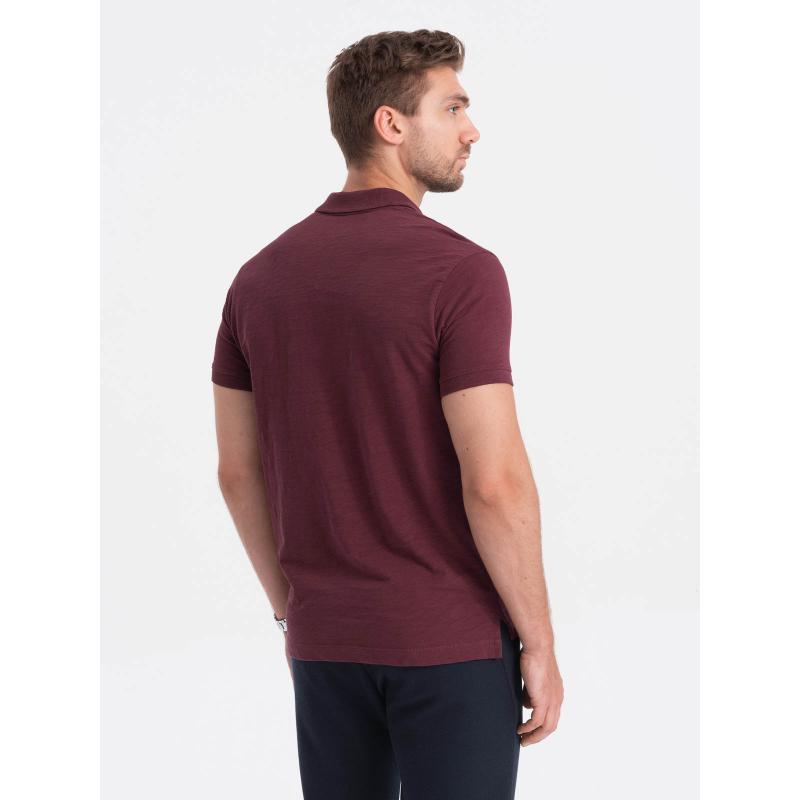 Férfi pólóing díszgombokkal V6 S1744 bordó bordó