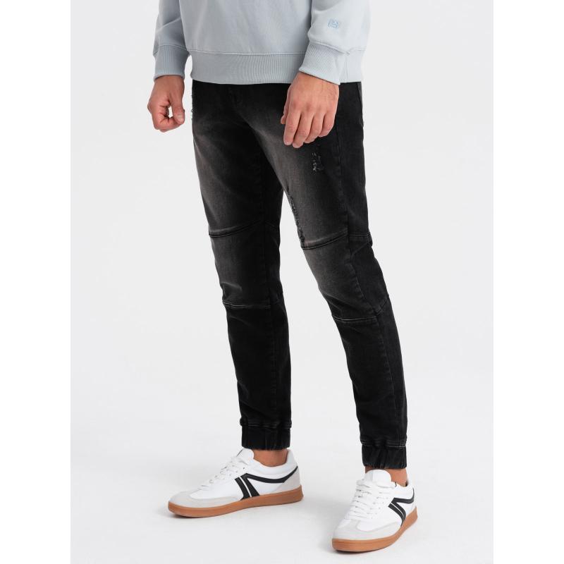 Pánské mramorované kalhoty JOGGERS černé 