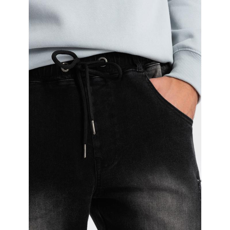 Pánské mramorované kalhoty JOGGERS černé 