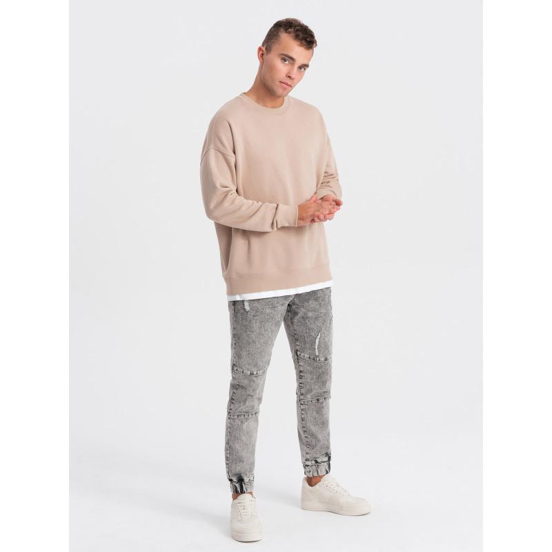 Pánské mramorované kalhoty JOGGERS šedé 