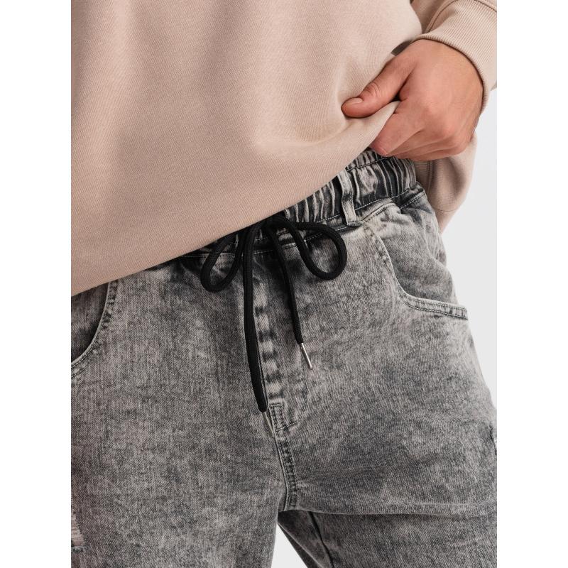 Pánské mramorované kalhoty JOGGERS šedé 