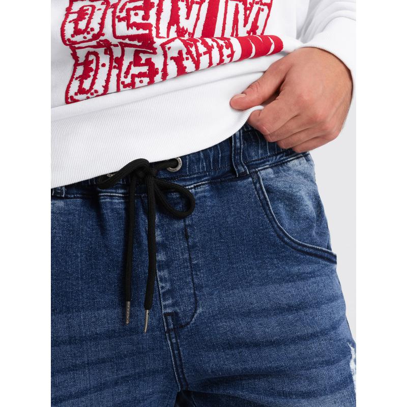 Pánské mramorované kalhoty JOGGERS modré