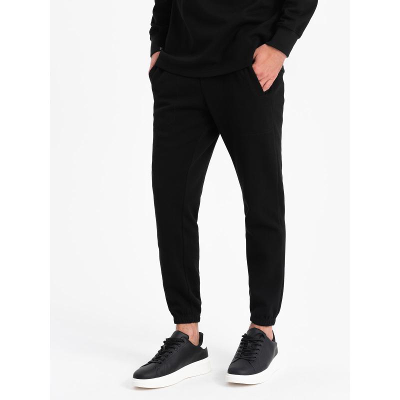 Pánská tepláková souprava mikina s polo límcem + tepláky černá