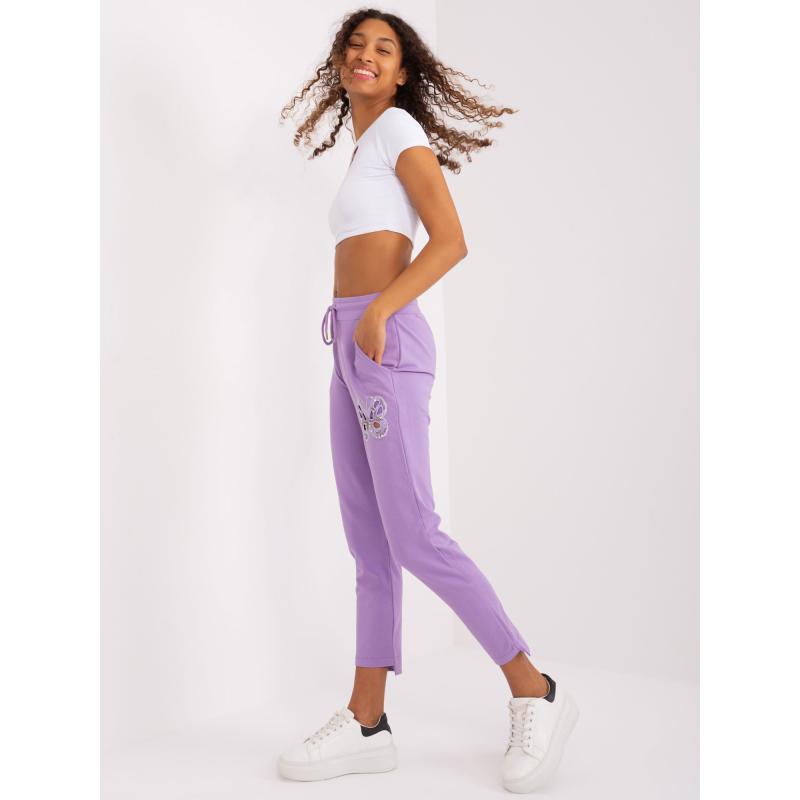 Dámské tepláky s vázáním LIM fialové 