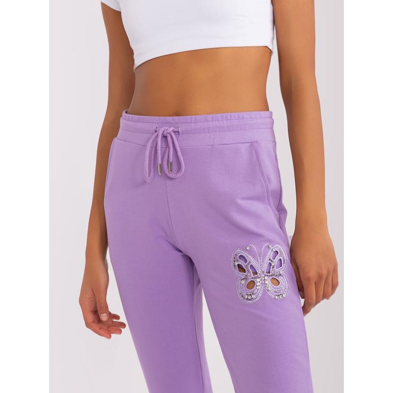 Dámské tepláky s vázáním LIM fialové 