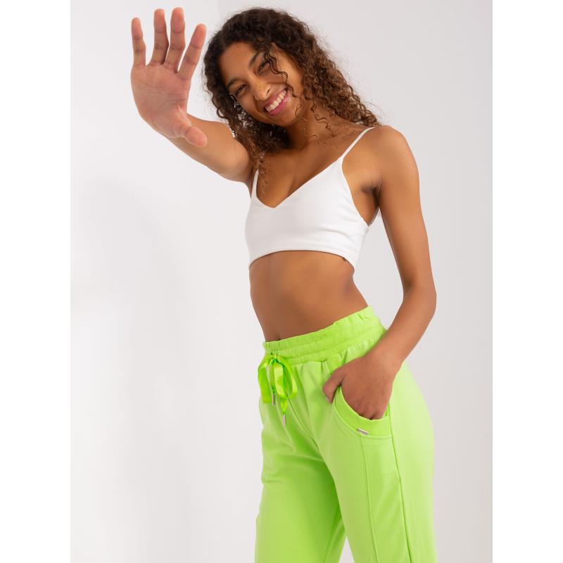 Dámské tepláky s pružným pasem APRILIA limetkově zelené