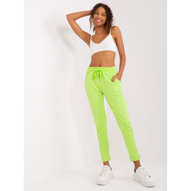 Dámské tepláky s pružným pasem APRILIA limetkově zelené